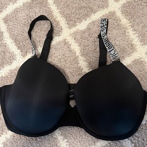 Victoria's Secret Black Bra with Patterned Straps